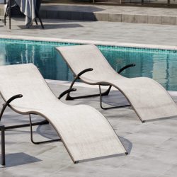 Paramaz Outdoor Metal Chaise Lounge (Set of 2)